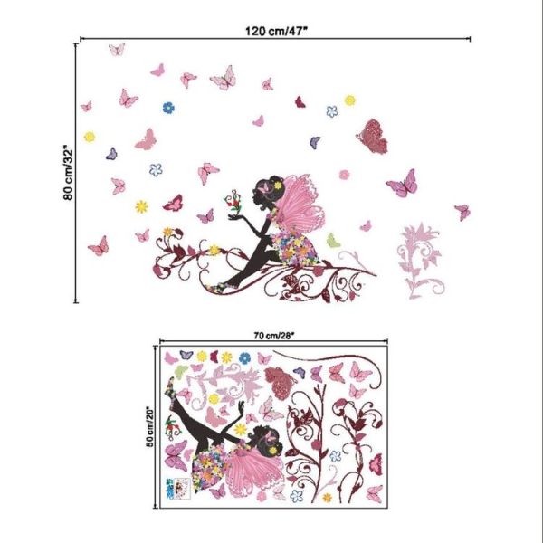 Removable Butterfly Fairy Bedroom Living Room Wall Sticker - Image 4