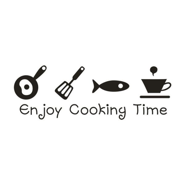 Enjoy Cooking Time English Alphabet Kitchen Living Room Carved Wall Sticker - Image 2