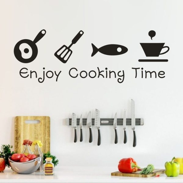 Enjoy Cooking Time English Alphabet Kitchen Living Room Carved Wall Sticker - Image 4