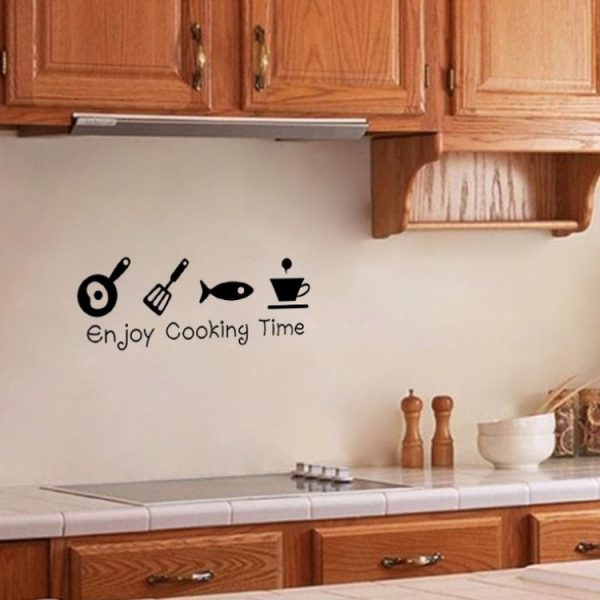 Enjoy Cooking Time English Alphabet Kitchen Living Room Carved Wall Sticker - Image 7