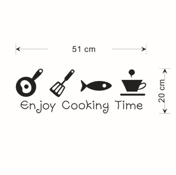 Enjoy Cooking Time English Alphabet Kitchen Living Room Carved Wall Sticker - Image 8