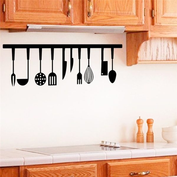 3D Effect Kitchen Tools Restaurant Wall Stickers Kitchen Decoration Home Decor DIY Wall Art - Image 2
