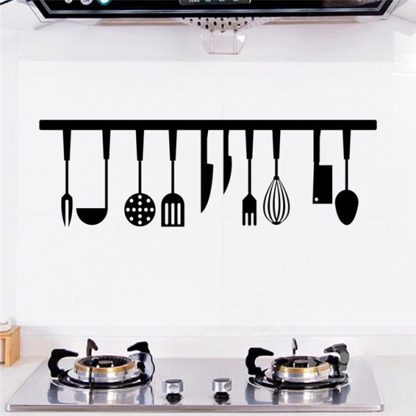 3D Effect Kitchen Tools Restaurant Wall Stickers Kitchen Decoration Home Decor DIY Wall Art - Image 3