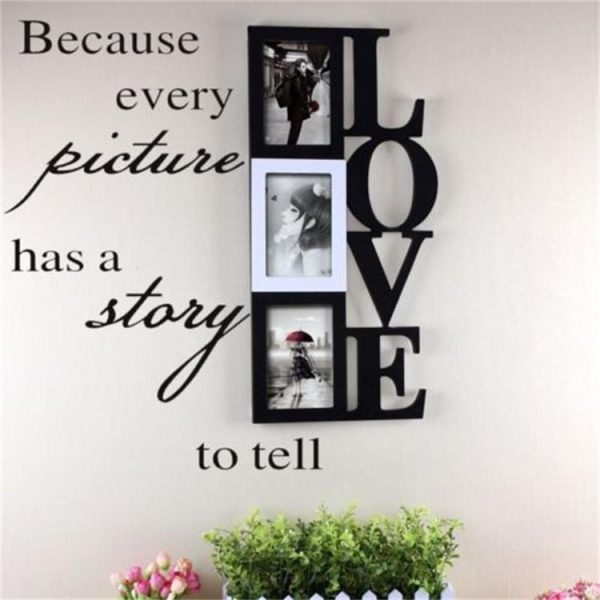 2 PCS Because Every Picture Has a Story to Tell English Letters Removable PVC Wall Stickers DIY Home Decor - Image 2