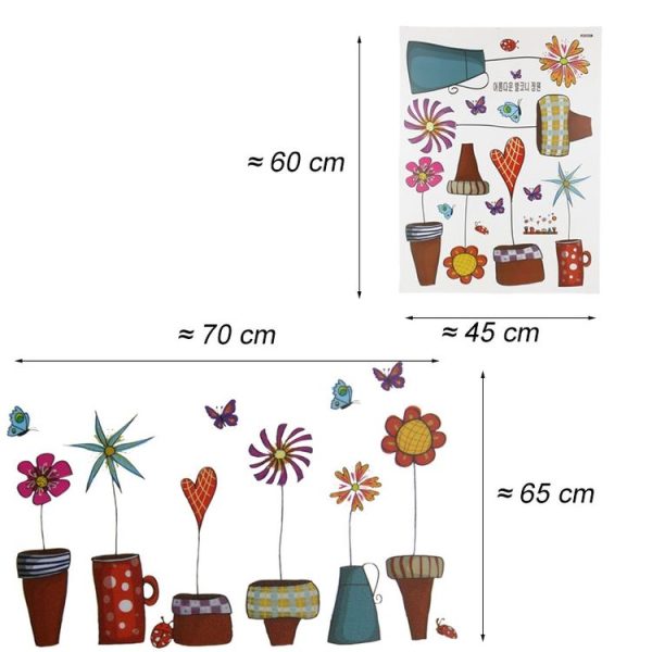 Cute Cartoon Flower Butterfly Wall Stickers DIY Decal Window Glass Home Decoration - Image 6
