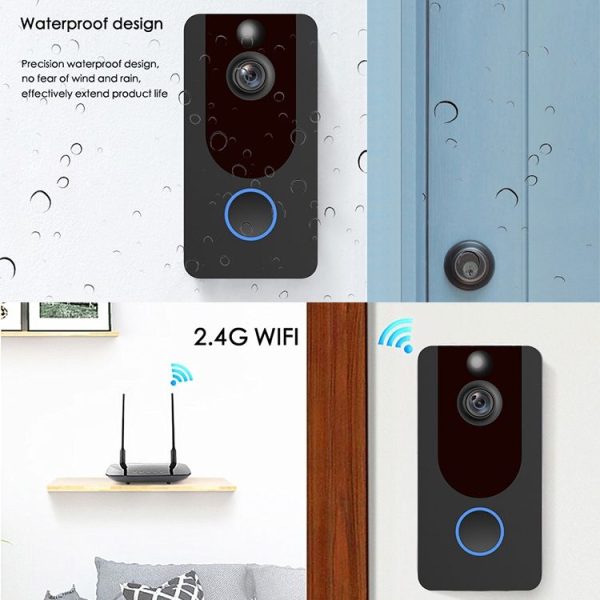 V7 Standard Edition 1080P Full HD Weather Resistant WiFi Security Home Monitor Intercom Smart Phone Video Doorbell without Dingdong Machine, Support Two-way Audio, PIR Motion Detection, Night Vision - Image 7