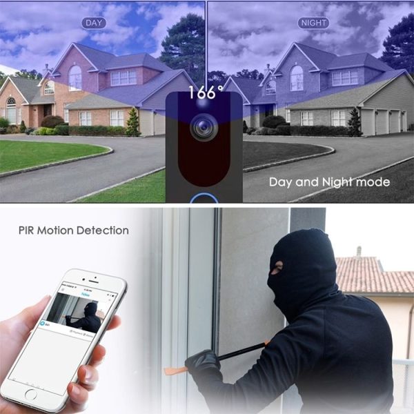 V7 Standard Edition 1080P Full HD Weather Resistant WiFi Security Home Monitor Intercom Smart Phone Video Doorbell without Dingdong Machine, Support Two-way Audio, PIR Motion Detection, Night Vision - Image 9