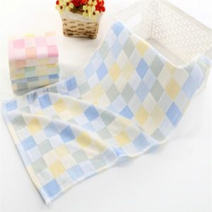 Children Wash Face Towel Absorbent Soft Cotton Hand Towel (Blue)