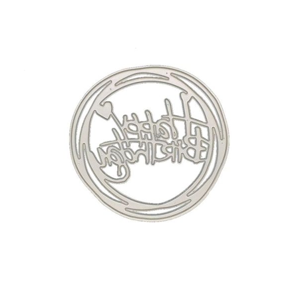 Round Happy Birthday Knife Die DIY Clip Book Album Greeting Card Making Stencil - Image 2
