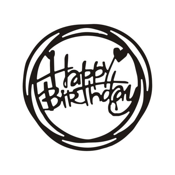 Round Happy Birthday Knife Die DIY Clip Book Album Greeting Card Making Stencil - Image 3