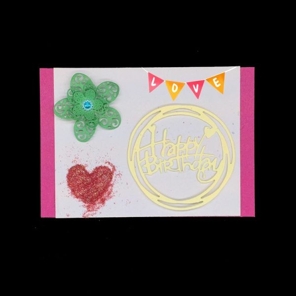 Round Happy Birthday Knife Die DIY Clip Book Album Greeting Card Making Stencil - Image 4