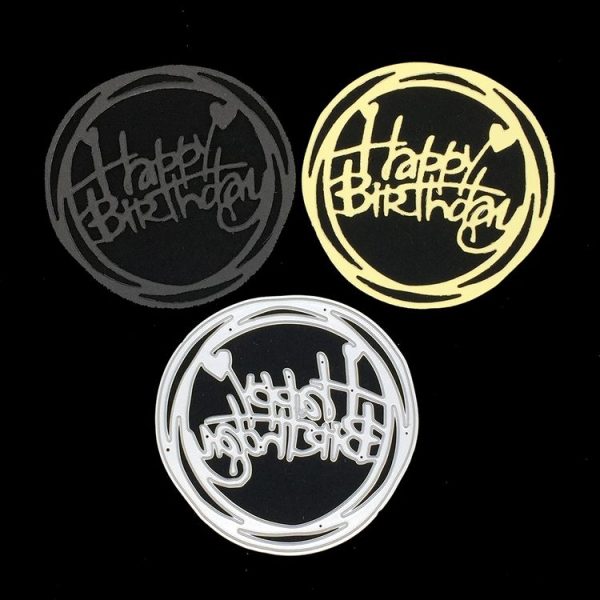 Round Happy Birthday Knife Die DIY Clip Book Album Greeting Card Making Stencil - Image 6