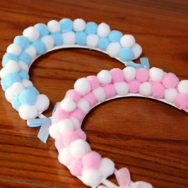 2 PCS Creative Cake Card Arch Hair Ball Birthday Baking Cake Card Decoration (Blue) - Image 4