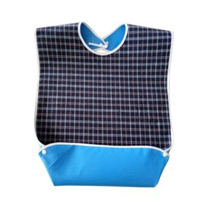 Waterproof Adult Mealtime Bib Aprons (Deep Blue)