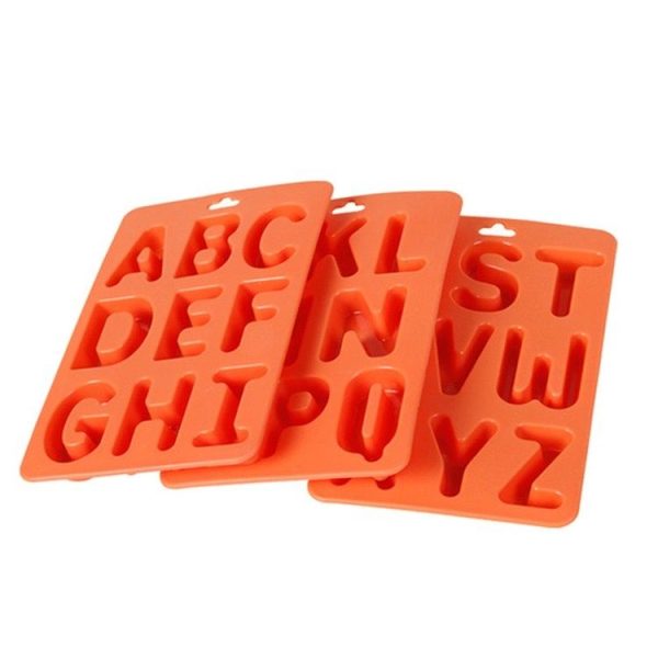A-Z 3pcs Letter Ice Cube Ice Box Silicone Ice Tray Set (Orange) - Image 2