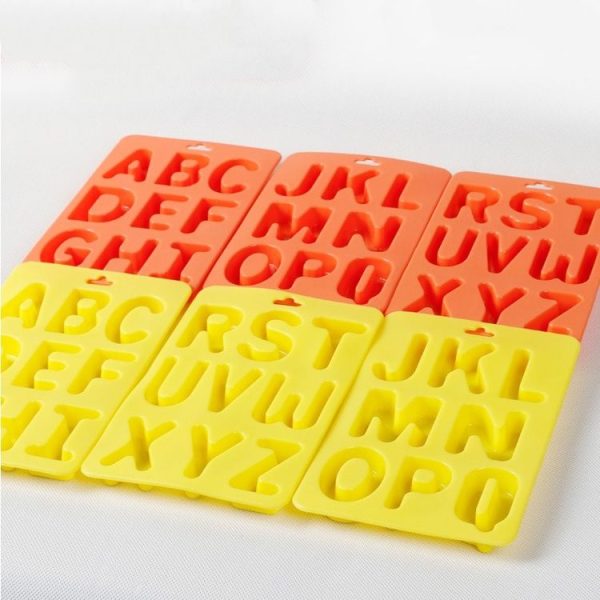 A-Z 3pcs Letter Ice Cube Ice Box Silicone Ice Tray Set (Orange) - Image 3