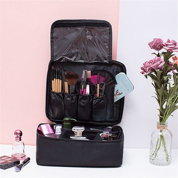 Cosmetic Bag Large Capacity Simple Wash Bag Travel Waterproof Portable Cosmetic Storage Bag, Style: Pocket (Black)