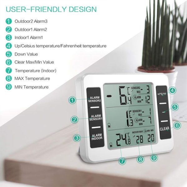 Home Wireless Refrigerator Thermometer - Image 4