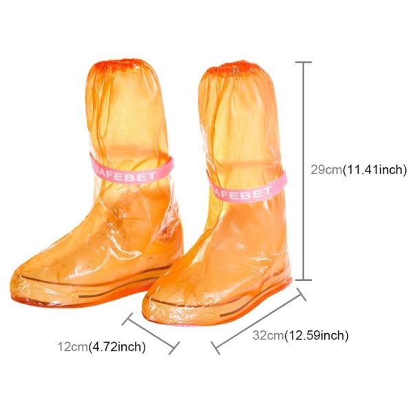 High Tube PVC Non-slip Waterproof Reusable Rain Shoe Boots Cover, Size: S (Orange) - Image 2