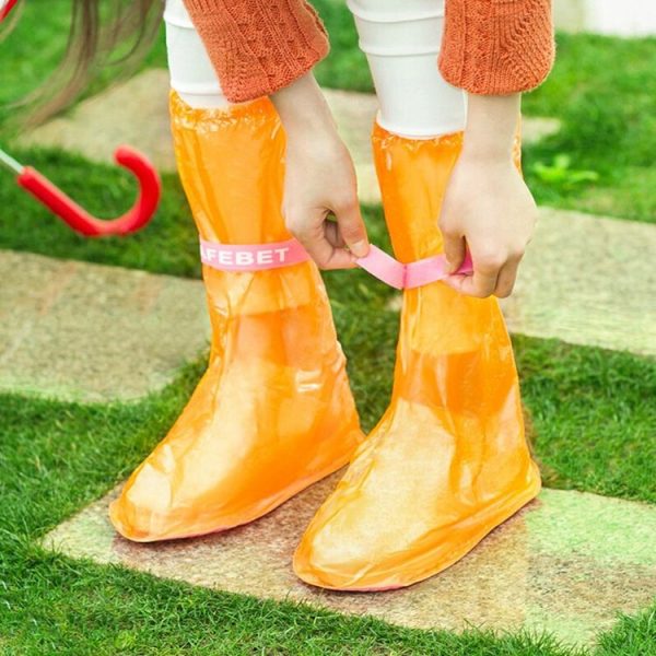 High Tube PVC Non-slip Waterproof Reusable Rain Shoe Boots Cover, Size: S (Orange) - Image 3