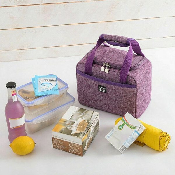 Thickened Handheld Lunch Bag Insulated Bento Bags Kids Lunch Kits (Gray) - Image 7