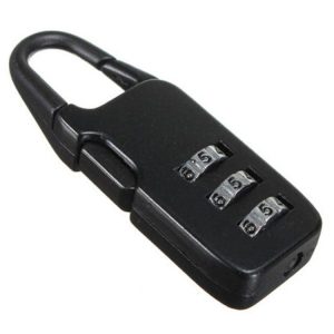 5pcs Luggage Mini Combination Lock Zinc Alloy Padlock (Black)