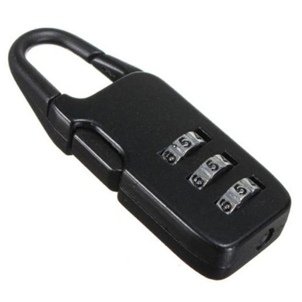 5pcs Luggage Mini Combination Lock Zinc Alloy Padlock (Black)