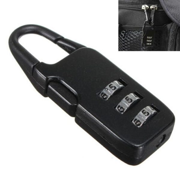 5pcs Luggage Mini Combination Lock Zinc Alloy Padlock (Black) - Image 2
