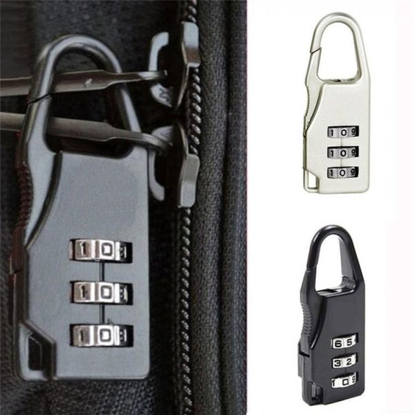 5pcs Luggage Mini Combination Lock Zinc Alloy Padlock (Black) - Image 7