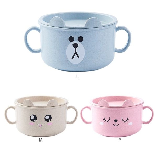 Wheat Binaural Anti-Scalding Child Bowl (Blue) - Image 3