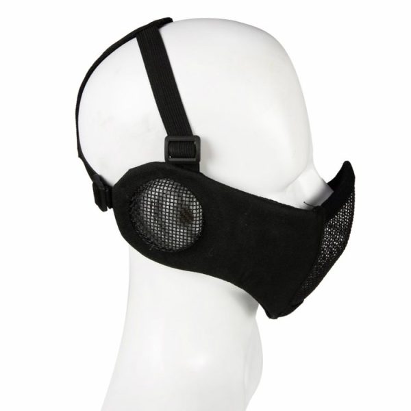 WoSporT Half Face Metal Net Field Ear Protection Outdoor Cycling Steel Mask (Grey) - Image 5