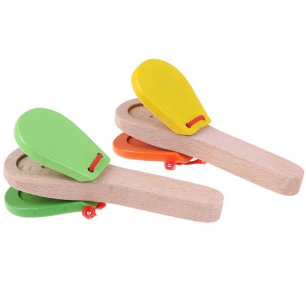 4 PCS Creative Wooden Castanets Clapper Children Early Education Music Toys, Random Color - Image 2