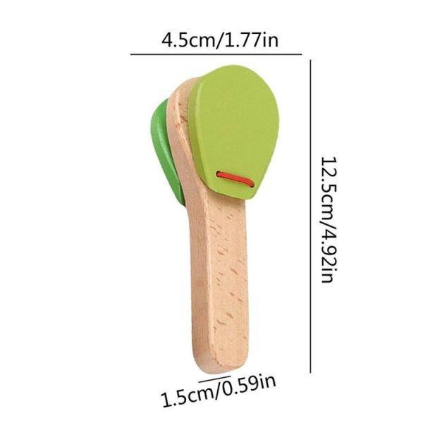 4 PCS Creative Wooden Castanets Clapper Children Early Education Music Toys, Random Color - Image 3