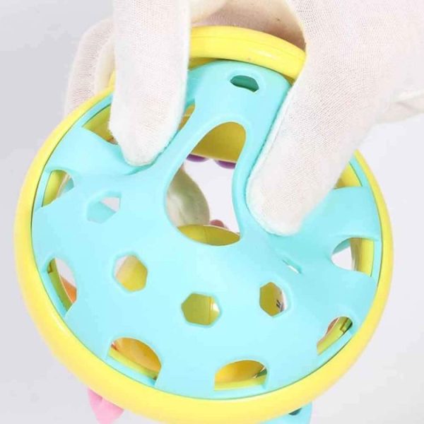Soft Rubber Cartoon Bee Hand Knocking Rattle Dumbbell Early Educational Toy for Kid Hand Bell Baby Toy (Bee rattle) - Image 4