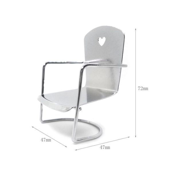 3 PCS 1: 12 Doll House Miniature Iron Chair Model - Image 2