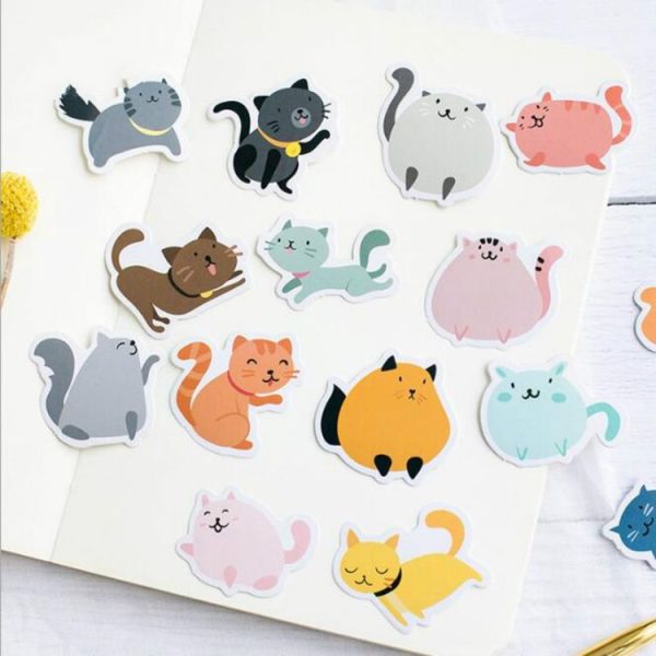 2 PCS Animals Cat Self-Adhesive Stickers Hand-Made Albums Decorative Seals - Image 2