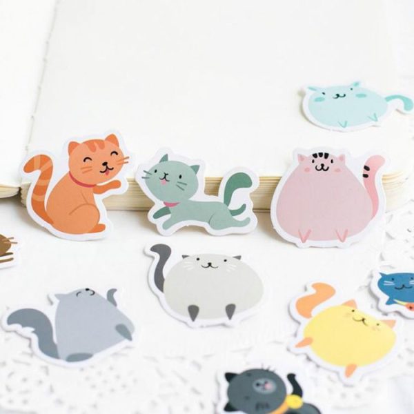 2 PCS Animals Cat Self-Adhesive Stickers Hand-Made Albums Decorative Seals - Image 3