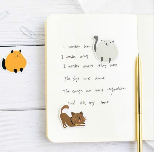 2 PCS Animals Cat Self-Adhesive Stickers Hand-Made Albums Decorative Seals - Image 5