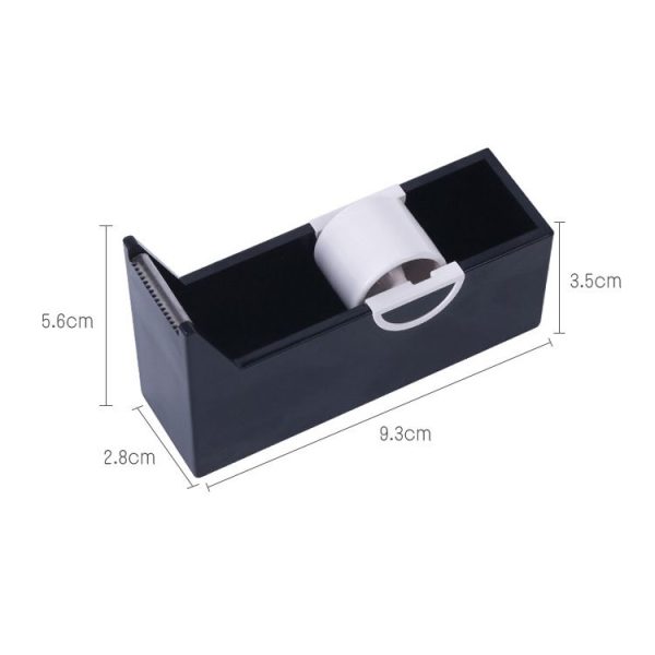 Tape Holder Office Tape Dispenser Desktop Tape Cutter (Black) - Image 2