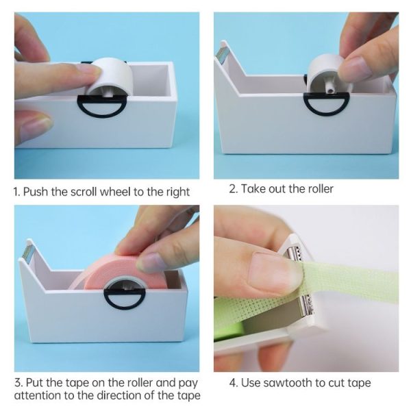 Tape Holder Office Tape Dispenser Desktop Tape Cutter (Black) - Image 5