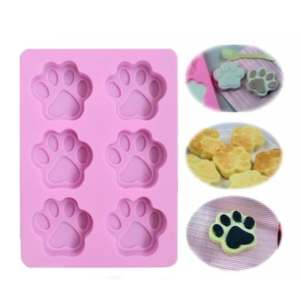 3 PCS Paw Soap Ice Cream Chocolate Cake Silicone Mold (Pink)