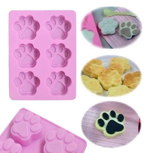 3 PCS Paw Soap Ice Cream Chocolate Cake Silicone Mold (Pink) - Image 6