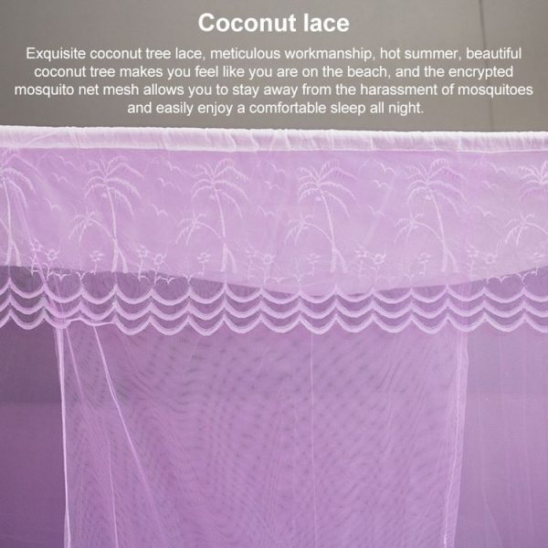 Single-door Mosquito Net Square Roof for Home Student Dormitory, Size: 1.5x2.0x1.8 Meters (Pink) - Image 4