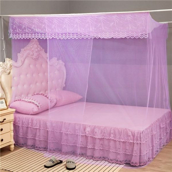 Single-door Mosquito Net Square Roof for Home Student Dormitory, Size: 1.5x2.0x1.8 Meters (Pink) - Image 7