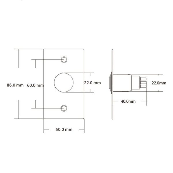 S85022D Waterproof Access Control Switch Cell Self-reset Rainproof Exit Button - Image 6