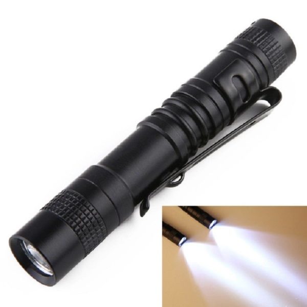 Mini LED Pen-shaped Strong Flashlight Pen Clip Torch, Size: 9.1cm