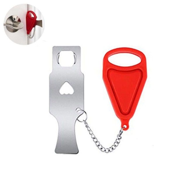 Portable Security Lock Door Lock Anti-theft Lock, Style: Red Triangle