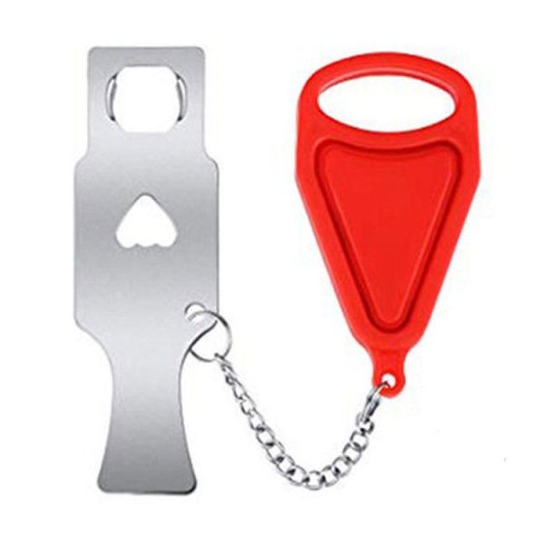 Portable Security Lock Door Lock Anti-theft Lock, Style: Red Triangle - Image 2