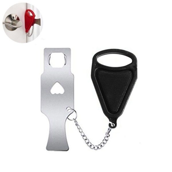 Portable Security Lock Door Lock Anti-theft Lock, Style: Black Triangle - Image 2