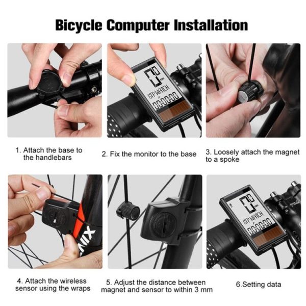 WEST BIKING Wireless Solar Code Table Mountain Road Bike Large Character Code Table Five Language Waterproof Speedometer - Image 15